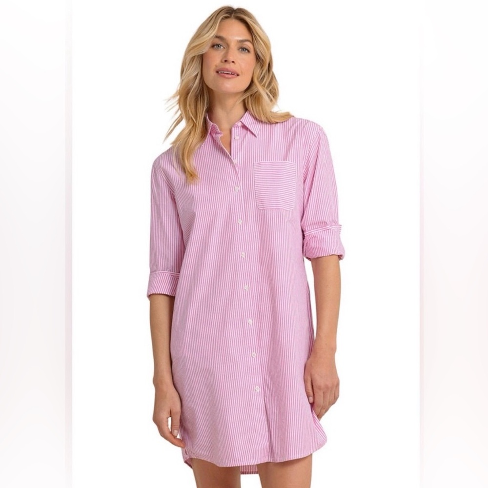 Southern Tide Women’s  Pink Stripe Button-Down Dress - Classic Style